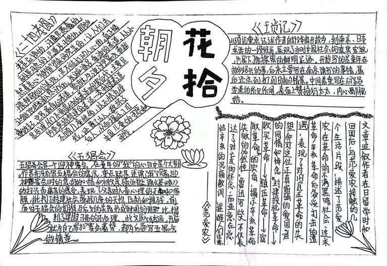 7602作者：郑凯诗，介绍：《未来》图画中黑色代表黑暗，白色代表封建社会中的一缕阳光。花的盛开暗写了黑暗总会过去，而光明总会到来，未来一定会更美好。